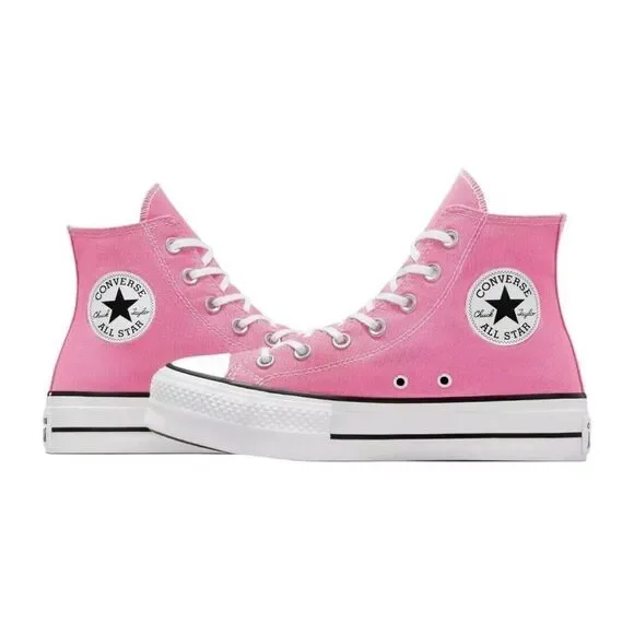 CONVERSE Women Chuck Taylor All Star Pink Platform Canvas High Top Sneakers - Picture 5 of 6